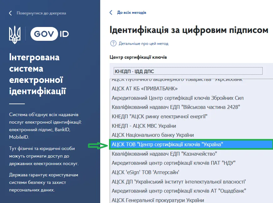 АЦСК ТОВ «Центр сертифікації ключів «Україна»