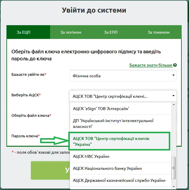 АЦСК ТОВ «Центр сертифікації ключів «Україна»